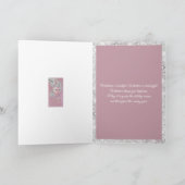  kerstroze Ornamenten Zilver Glitter Kaart (Binnen)