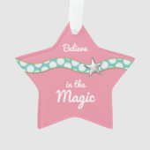 Kerstroze pinguïn kleindochter ornament (achterkant)