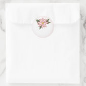kerstroze Poinsetta-ventilator Ronde Sticker (Tas)