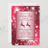 Kerstroze rendierlijk Vakantie Elegant Kaart (Voorkant)