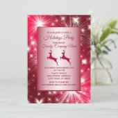 Kerstroze rendierlijk Vakantie Elegant Kaart (Staand voorkant)