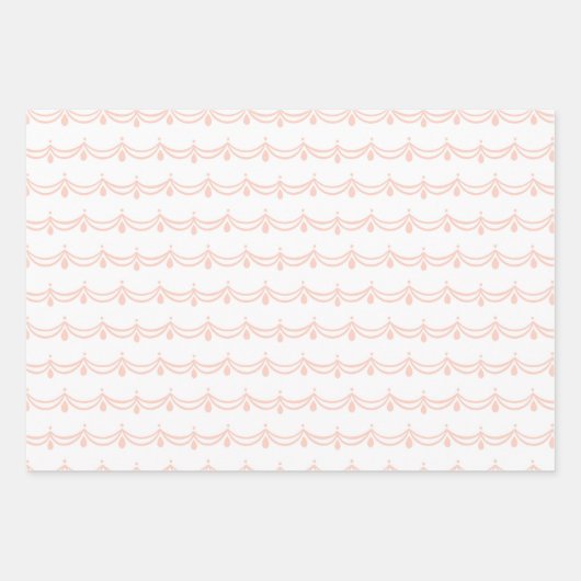 Kerstroze Rocking Horse Bauble Light Pattern Inpakpapier Vel (Voorkant 2)