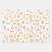 Kerstroze Rocking Horse Bauble Light Pattern Inpakpapier Vel (Voorkant)