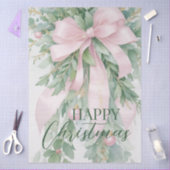 Kerstroze satijnen lint Holly Greenery Tissuepapier (Craft)