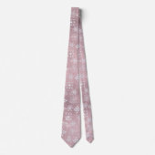 kerstroze Snowflake Pattern Festive Stropdas (Voorkant)