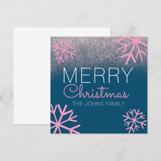 Kerstroze snowflakes (Voorkant / Achterkant)