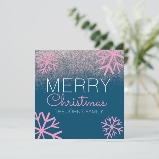 Kerstroze snowflakes (Staand voorkant)