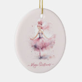 Kerstroze Suikerpruimenfee Keramisch Ornament (Rechts)