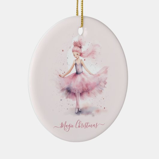 Kerstroze Suikerpruimenfee Keramisch Ornament (Rechts)