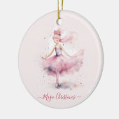 Kerstroze Suikerpruimenfee Keramisch Ornament (Links)