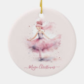 Kerstroze Suikerpruimenfee Keramisch Ornament (Achterkant)