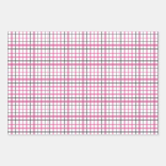 kerstroze tartan inpakpapier vel (Voorkant 3)