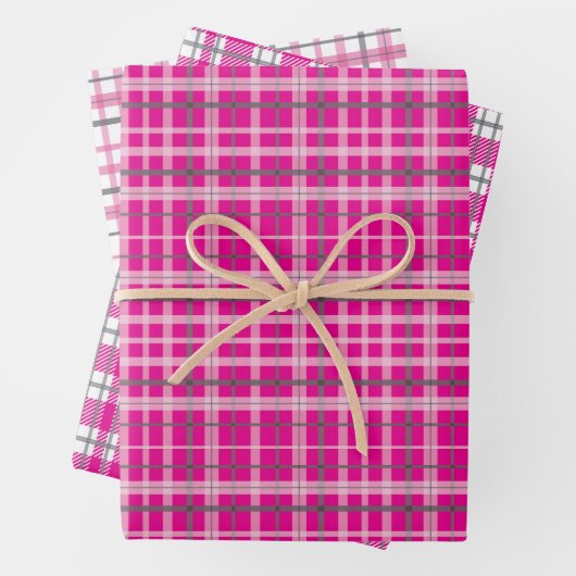 kerstroze tartan inpakpapier vel (In situ)