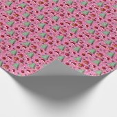 kerstroze versieringskussen cadeaupapier (Hoek)