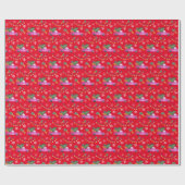 Kerstroze vrachtwagen met boom en wensen cadeaupapier (Vlak)