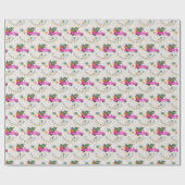 Kerstroze vrachtwagen met boom en wensen cadeaupapier (Vlak)