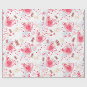 Kerstroze warmtecacao cadeaupapier (Vlak)