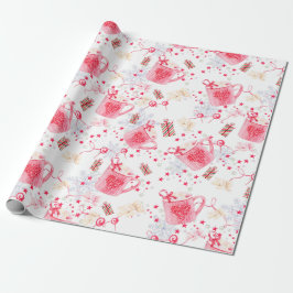 Kerstroze warmtecacao cadeaupapier