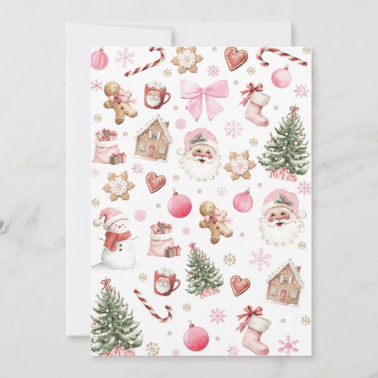 Kerstroze Winter Verjaardag Tijdscapsule Kaart (Achterkant)