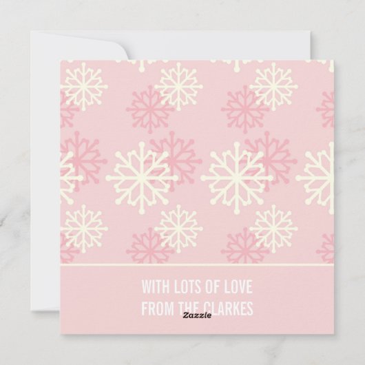 Kerstroze winterfeestdag fotokaart feestdagenkaart (Achterkant)