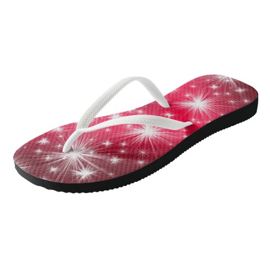 Kerstroze witte Feestdagen Teenslippers (Schuin)