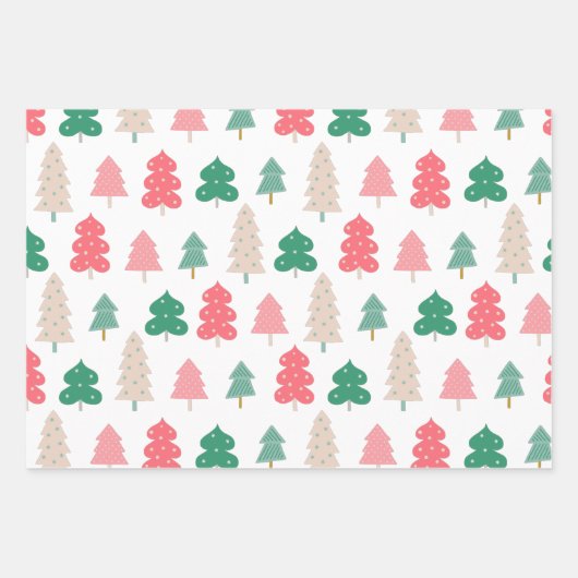 Kerstroze witte patroon inpakpapier vel (Voorkant 2)