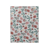 kerstRozen Berries Floral Grey Pattern Notitieblok (Linkerzijde)