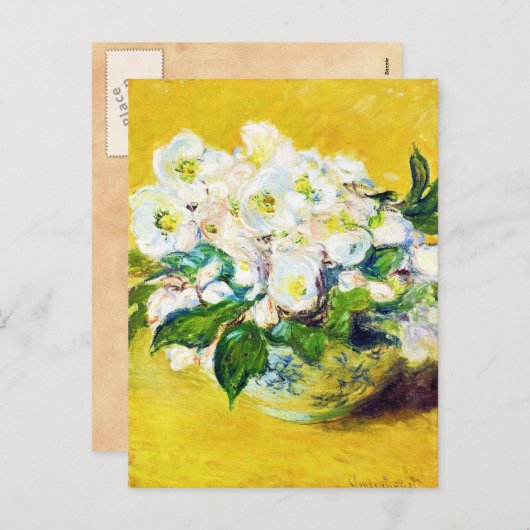 kerstRozen Claude Monet bloemen schilferen Feestdagenkaart (Voorkant / Achterkant)