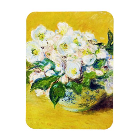 kerstRozen Claude Monet bloemen schilferen Magneet (Verticaal)