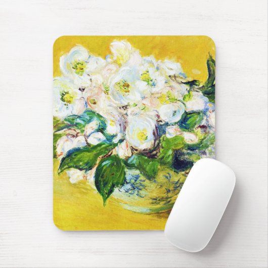 kerstRozen Claude Monet bloemen schilferen Muismat (Met muis)