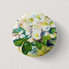 kerstRozen Claude Monet bloemen schilferen Ronde Button 3,2 Cm