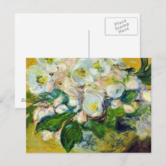 kerstRozen - Claude Monet Feestdagenkaart (Voorkant / Achterkant)