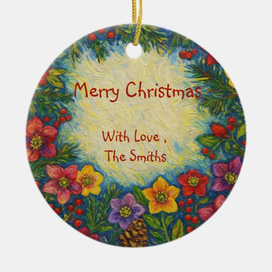 Kerstrozen Familie Ornament (Voorkant)