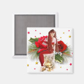 kerstRozen, magneet (Voorkant / Achterkant)