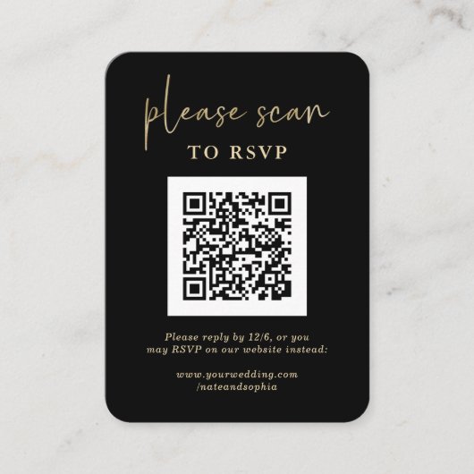 KerstRSVP met QR-code | Gilded Greenery Informatiekaartje (Voorkant)