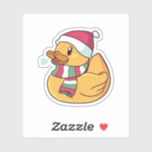 Kerstrubber Duck Santa Hat Gift for Duck Fans Sticker (Vel)