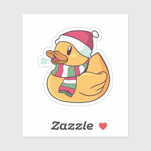Kerstrubber Duck Santa Hat Gift for Duck Fans Sticker (Vel)