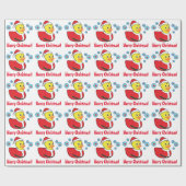 KerstRubber Ducky in Santa Outfit Cadeaupapier (Vlak)