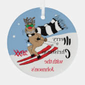 Kerstrudolph Skiing Glass Ornament (Achterkant)