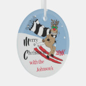 Kerstrudolph Skiing Glass Ornament (Voorkant Rechts)