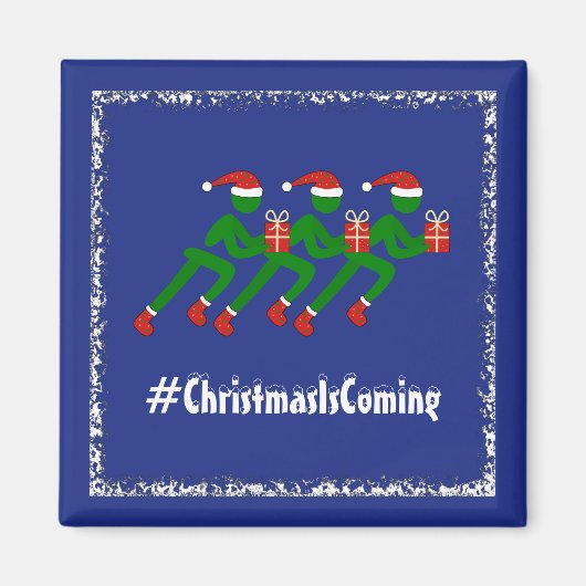 Kerstrunners met cadeautekst magneet (Voorkant)