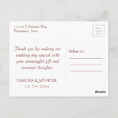 Kerstrustiek Boho Bourgondië Goud Bedankt Foto Briefkaart (Achterkant)