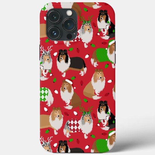 Kerstruw collie Case-Mate iPhone case (Achterkant)