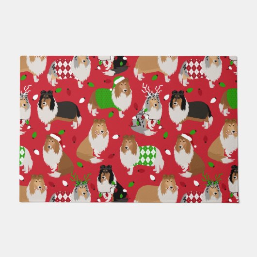 Kerstruw collie deurmat (Voorkant)