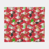 Kerstruw collie fleece deken (Voorkant (Horizontaal))