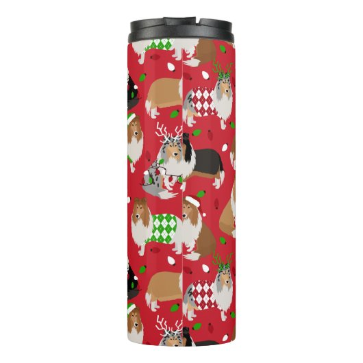 Kerstruw collie thermosbeker (Achterkant)