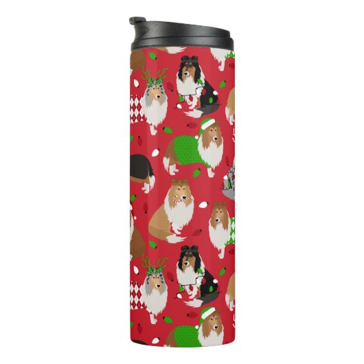 Kerstruw collie thermosbeker (Geroteerd rechts)