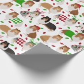 Kerstruw Collie Wrapping Paper Cadeaupapier (Hoek)