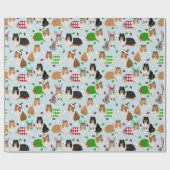 Kerstruw Collie Wrapping Paper Cadeaupapier (Vlak)