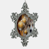 Kerstsable Corgi Tin Sneeuwvlok Ornament (Links)